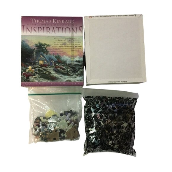 Thomas Kinkade Inspirations Puzzle 300 PC Cottage By The Sea Ceaco 2007 Oversize - Picture 5 of 6